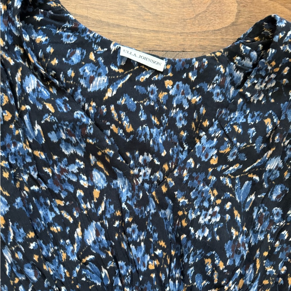ULLA Johnson Elegant Blue Floral Women's Dress - Picture 3 of 4